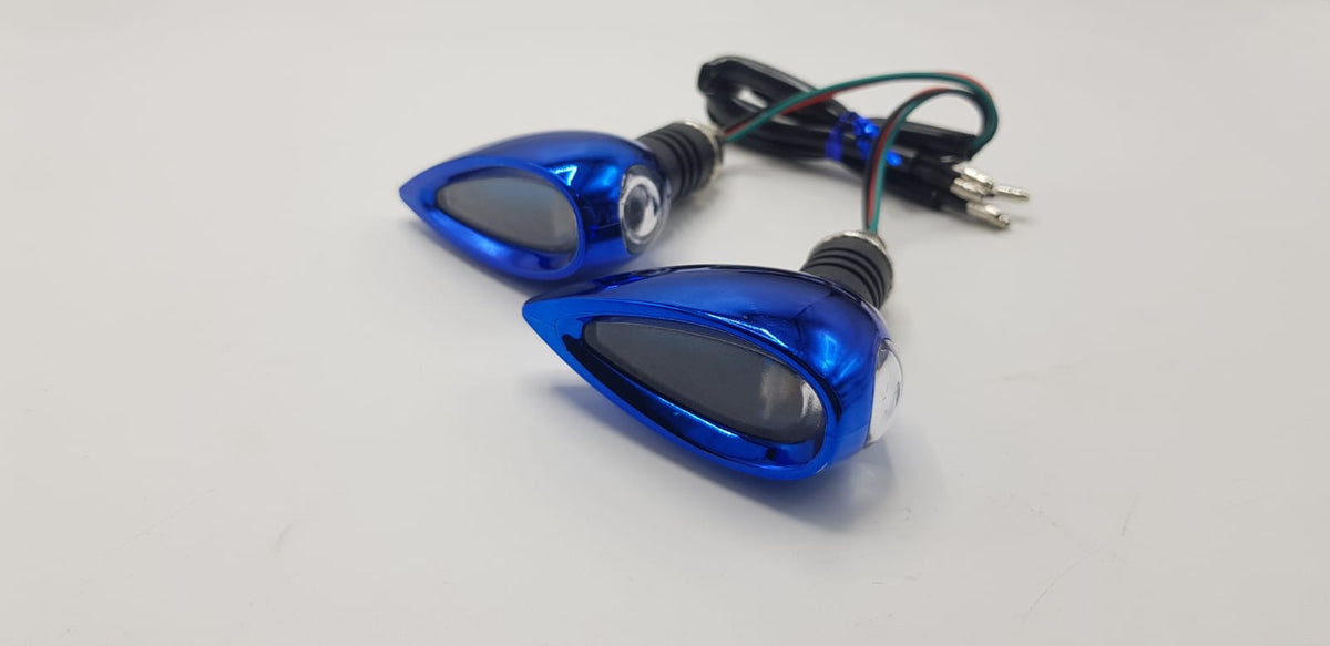 Bike Indicator Eye Style With Lava DRL Blue - Yellow 2 Pcs Set