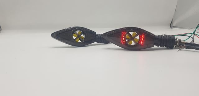 Bike Indicator Fan Running Style With Lava DRL Red - Yellow