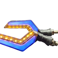 Bike Indicator L Running Style With Audi Lava DRL Blue - Yellow