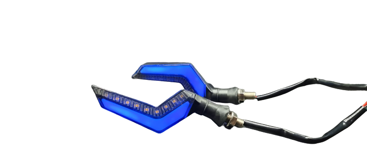 Bike Indicator L Running Style With Audi Lava DRL Blue - Yellow