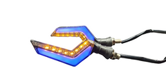 Bike Indicator L Running Style With Audi Lava DRL Blue - Yellow