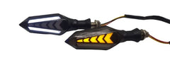 Bike Indicator Slide Arrow Running Style With Lava DRL White - Yellow 2 Pcs Set