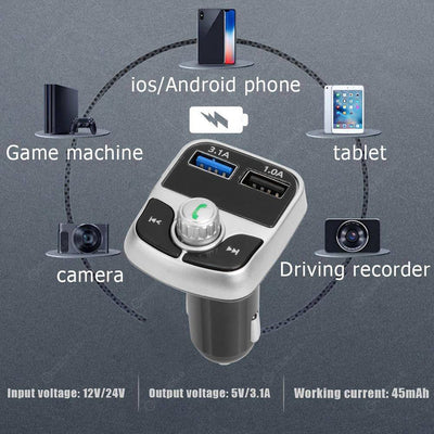 G17 Wireless Bluetooth Hands-free FM Transmitter Dual USB Charger Car Kit