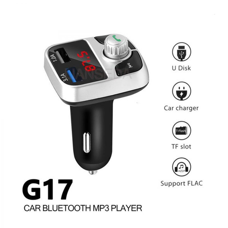 G17 Wireless Bluetooth Hands-free FM Transmitter Dual USB Charger Car Kit