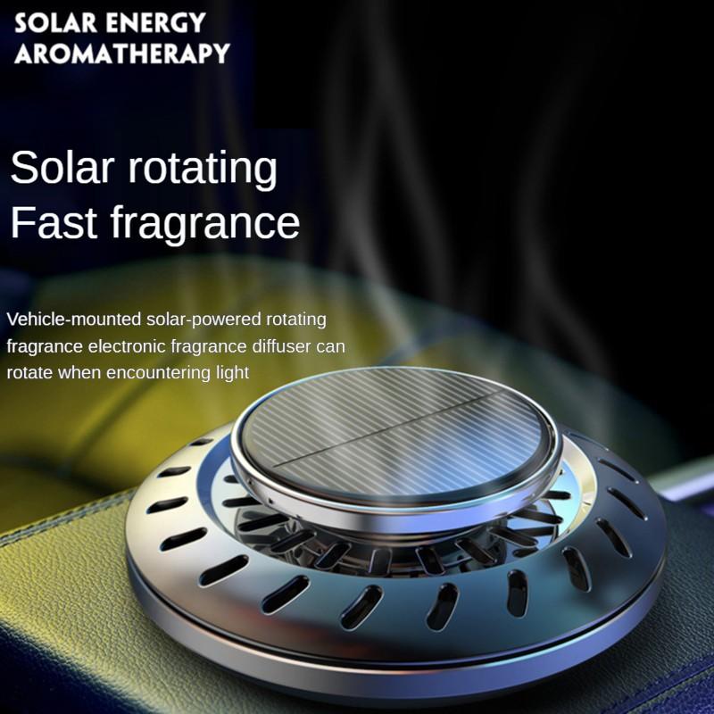 UFO Car Perfume With Oil Solar Rotating Flying Saucer Fresh Deodorant