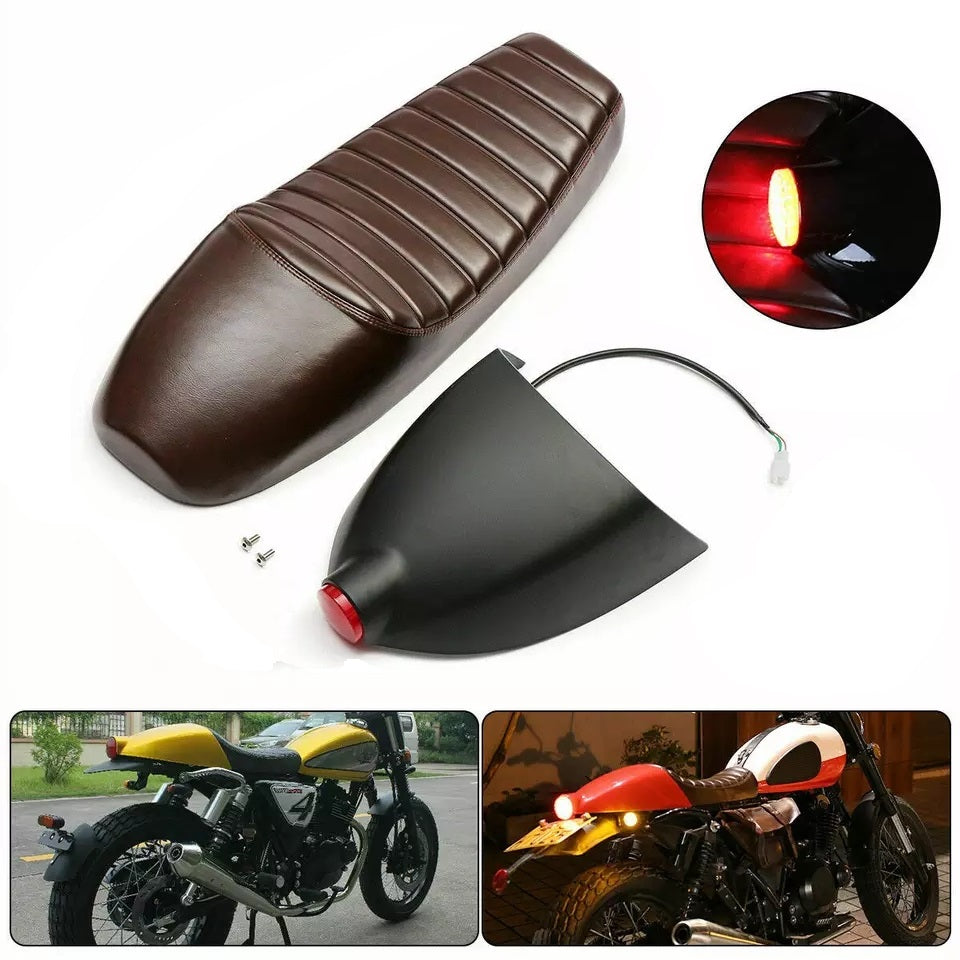 Cafe Racer Back Seat Coaling Matt Black Finishing with Round Shape Bac ...