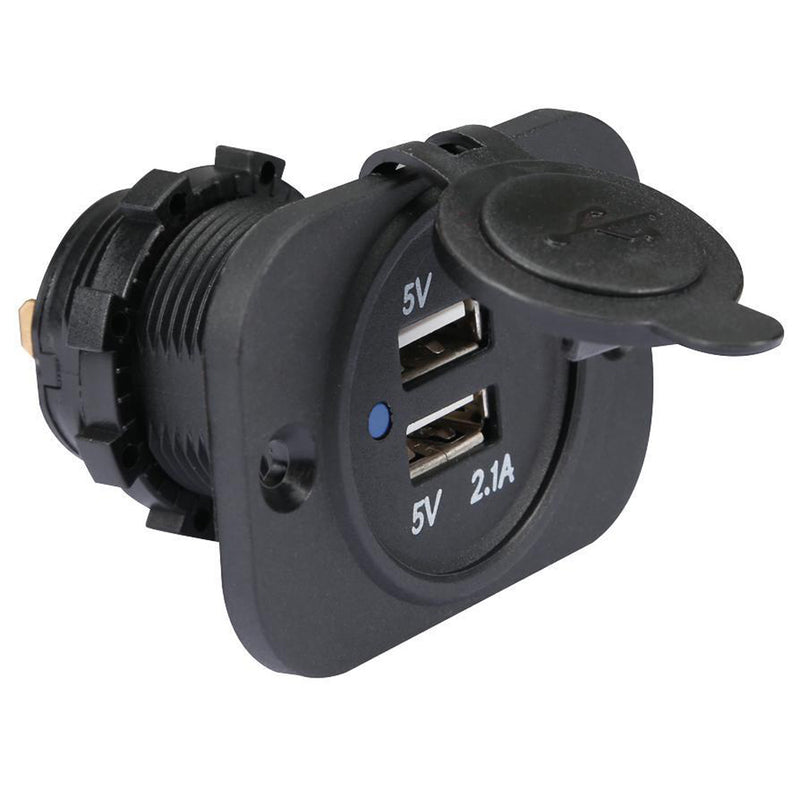 In Dash Flush Mount Dual Car - Jeep USB Charger Panel 2 USB 2.1 A - 1.2 A