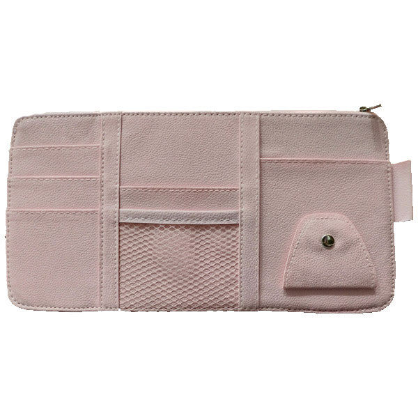 Car Styling Sun Visor Organizer Storage Bag Baby Pink Color