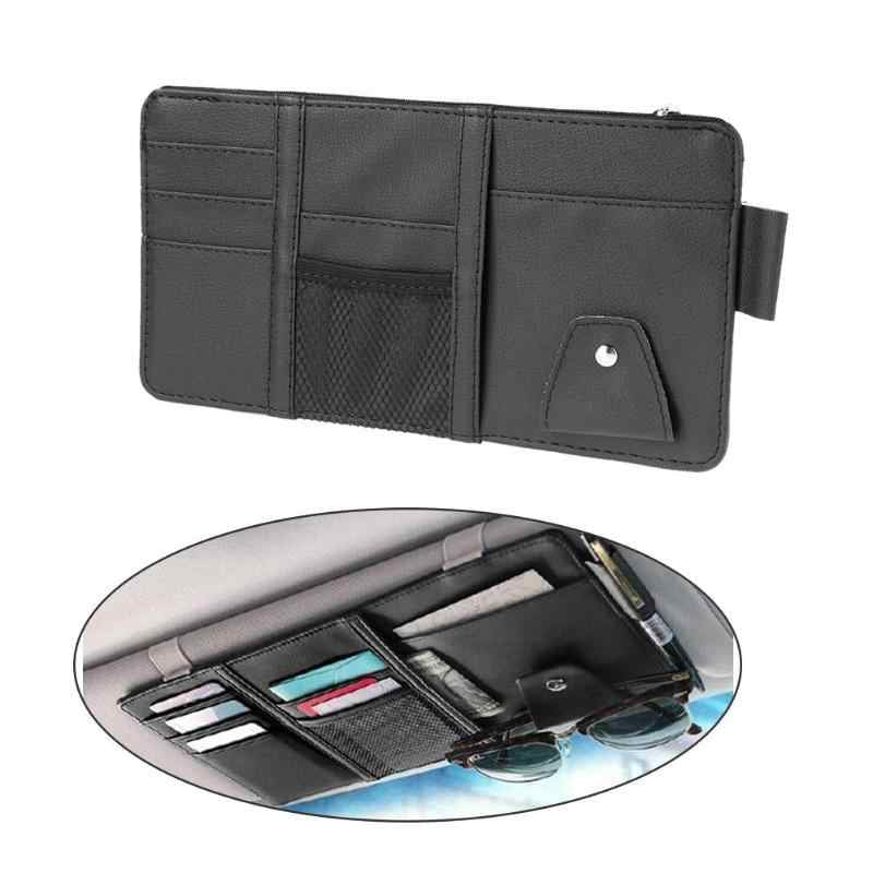 Car Styling Sun Visor Organizer Storage Bag Black Color