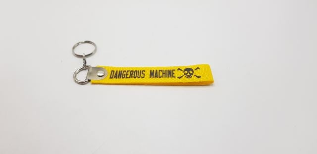 Dangerous Machine Yellow Fabric Keychain