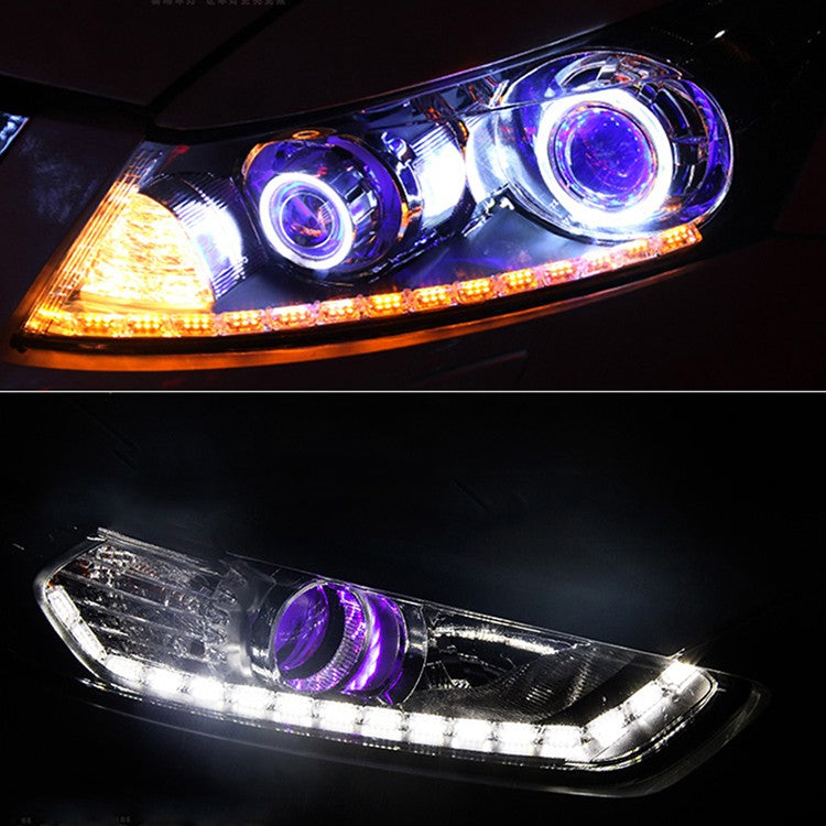 SNAKE DRL FLEXIBLE CAR DUAL LED LIGHTS CRYSTAL EYE LAMP 2 PCS SET