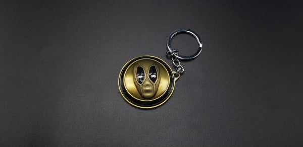 Deadpool Golden Spinner Metal Keychain