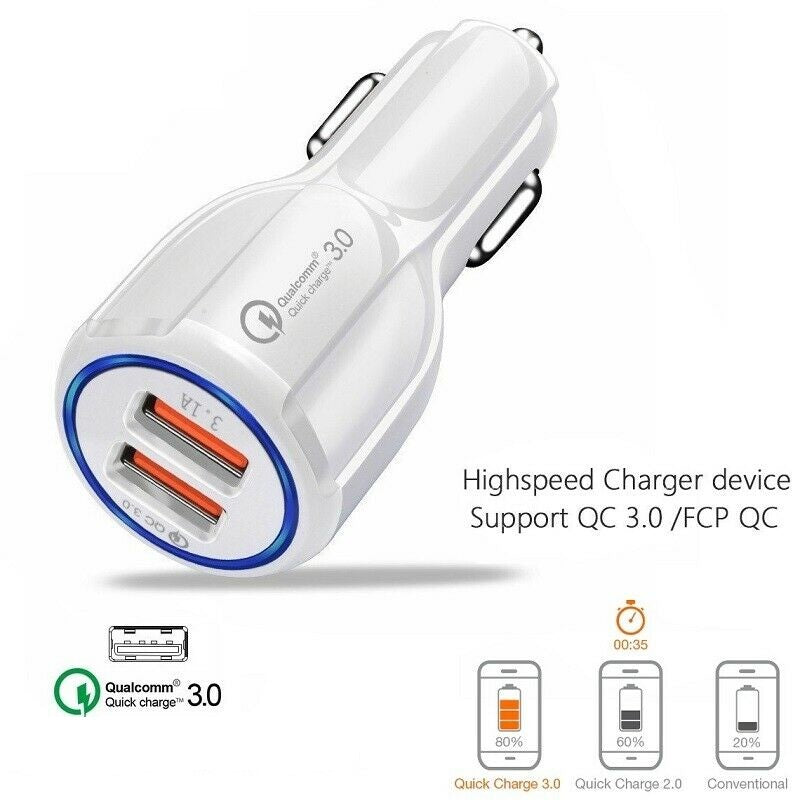 Quick Charge 3.0 Car Charger Dual USB Car Charger Qualcomm Qc 3.0 Fast