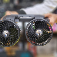 Portable USB Fan 360° Double Head Rotating With Adjustale 180° Up Down For  Desktop/ Car / Truck Van USB Controlled 5 Inch Size