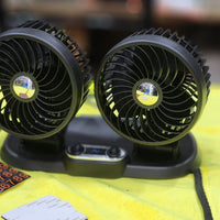 Portable USB Fan 360° Double Head Rotating With Adjustale 180° Up Down For  Desktop/ Car / Truck Van USB Controlled 5 Inch Size