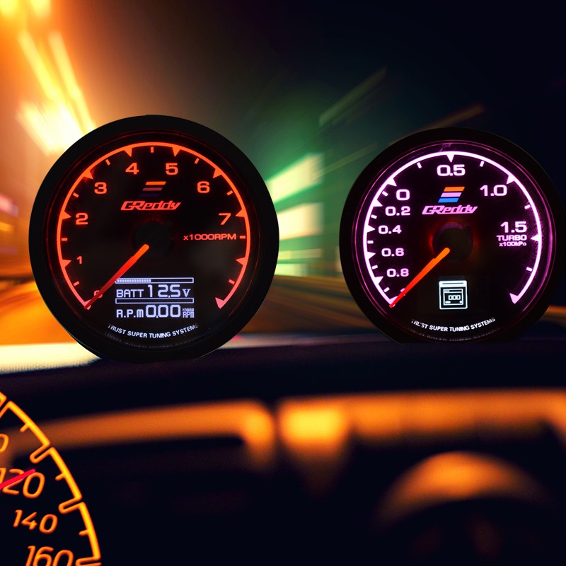 Universal Greddy Racing Gauge RPM With 7 Color Multi LCD Digital Display Meter