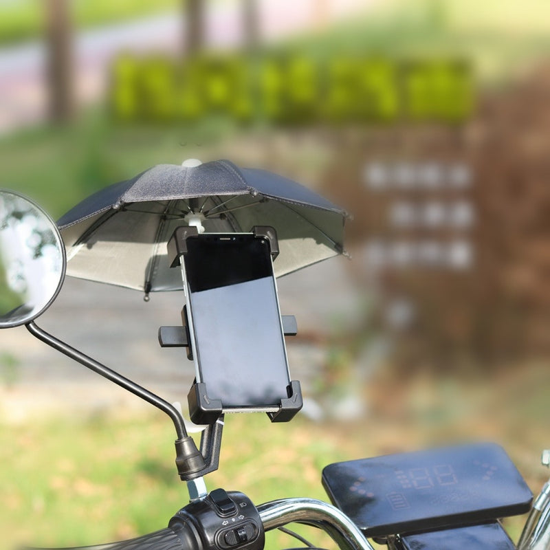 Universal Mini Sunshade Umbrella Phone Holder For Motorcycle