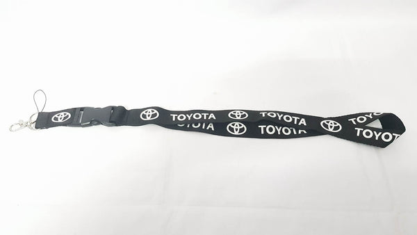 Fabric Key Chain Extra Long Toyota Black