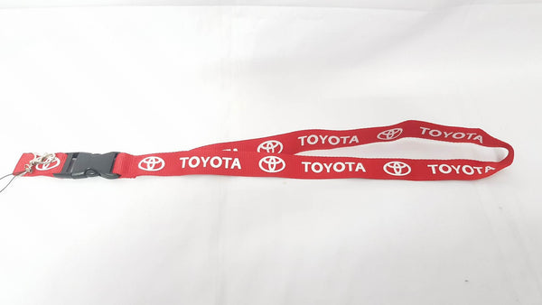 Fabric Key Chain Extra Long Toyota Red