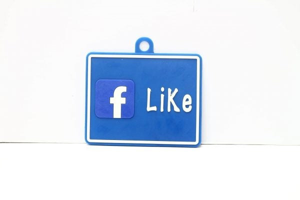 Facebook Like Blue Rubber Hanging Tag