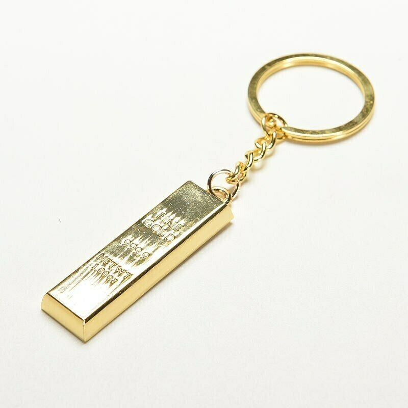 Fine Gold Bar Metal Keychain