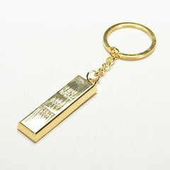 Fine Gold Bar Metal Keychain