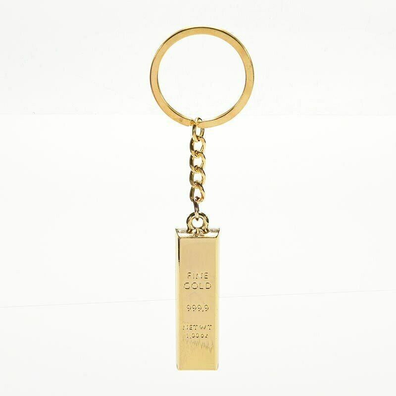 Fine Gold Bar Metal Keychain