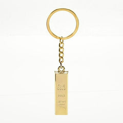 Fine Gold Bar Metal Keychain