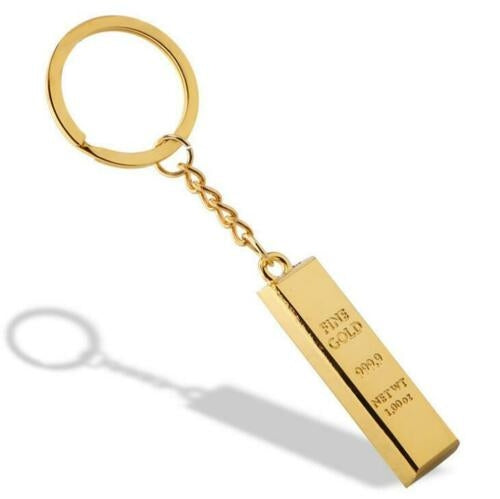Fine Gold Bar Metal Keychain