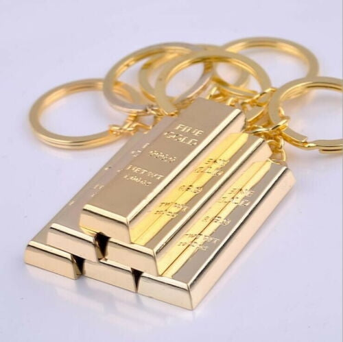 Fine Gold Bar Metal Keychain