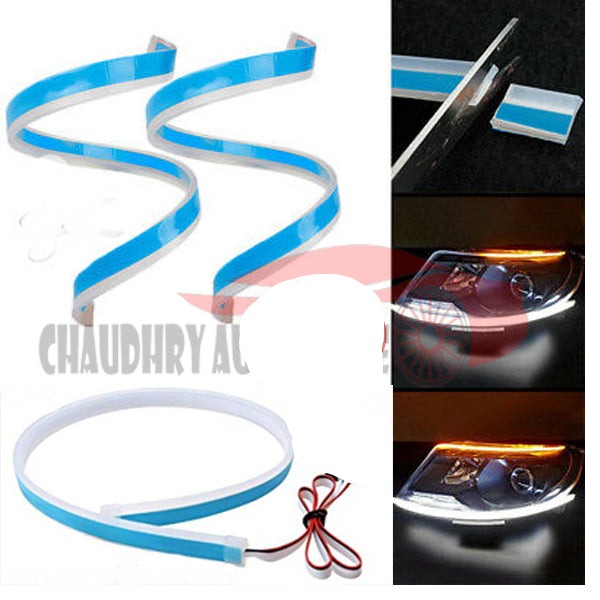 Flexible 60 Cm Headlight DRL Water Proof With Running Indicator 2 pcs