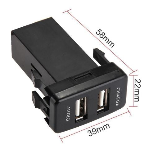Toyota USB Car Charger With Audio Input - Adapter