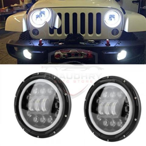 Jeep Round Headlight  7 Inch Projector style Full DRL 2 pcs Set