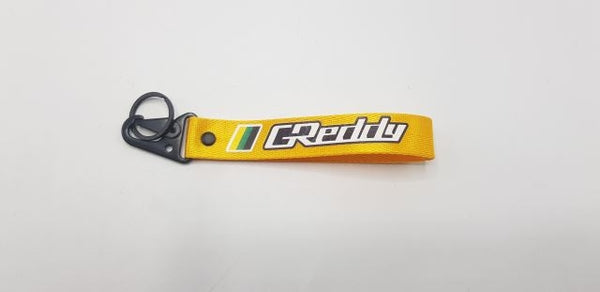 GReDDY Yellow Fabric Keychain