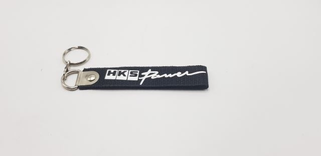 HKS Power Black Fabric Keychain