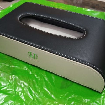 HONDA Car Dashboard Tissue Box Luxury PU Leather Box Black & Badge