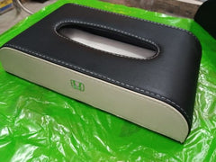 HONDA Car Dashboard Tissue Box Luxury PU Leather Box Black & Badge