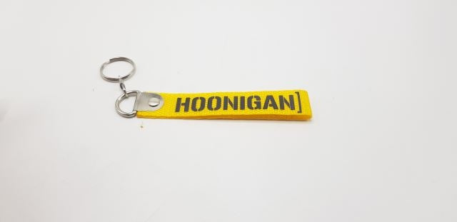 Hoonigan Yellow Fabric Keychain