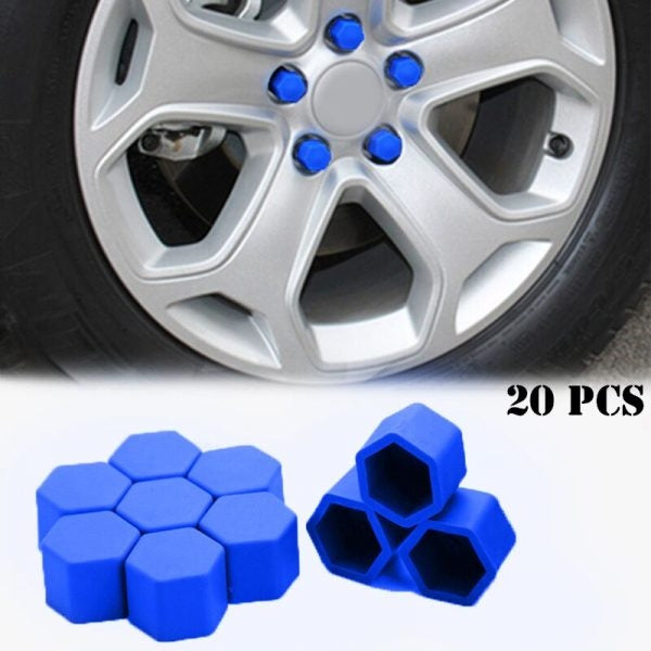 Silicone Wheel Nuts Caps Bolt Covers Blue