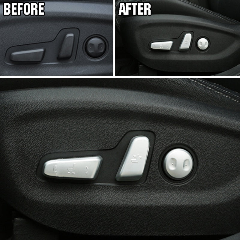 KIA Sportage Model 2019 2021 ABS Chrome Inside Seat Adjust Control Switch Button Knob Cover Trim Interior Styling