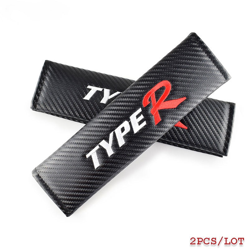 TYPE R Car Seat Belt Shoulder Strap Cover 2 Pcs Set