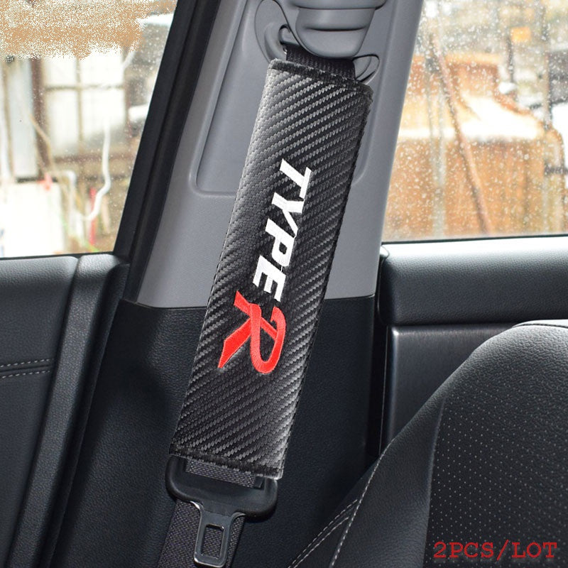 TYPE R Car Seat Belt Shoulder Strap Cover 2 Pcs Set