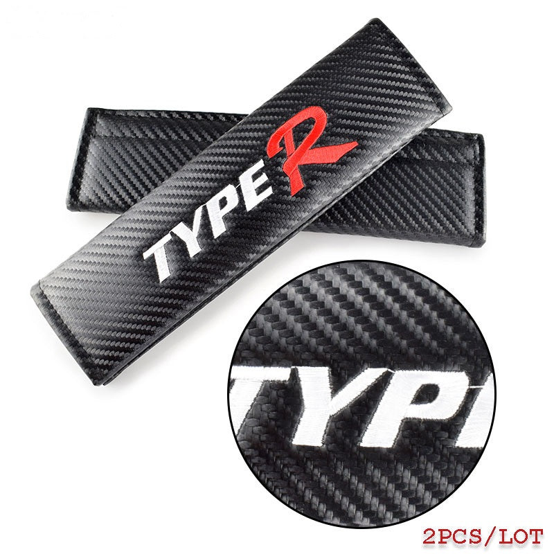 TYPE R Car Seat Belt Shoulder Strap Cover 2 Pcs Set