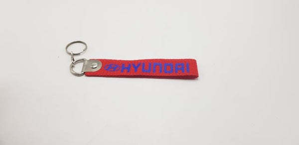 Hyundai Red Fabric Keychain