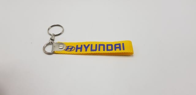 Hyundai Yellow Fabric Keychain
