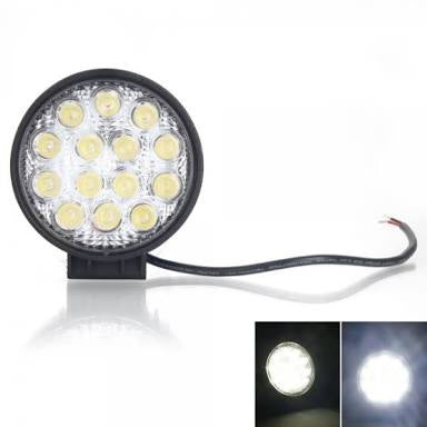 42W 6500K ROUND 14 SMD 4D LED WORK LIGHT SPOT LIGHT FOR JEEP TRACTOR TRUCK ATV 1 Pcs