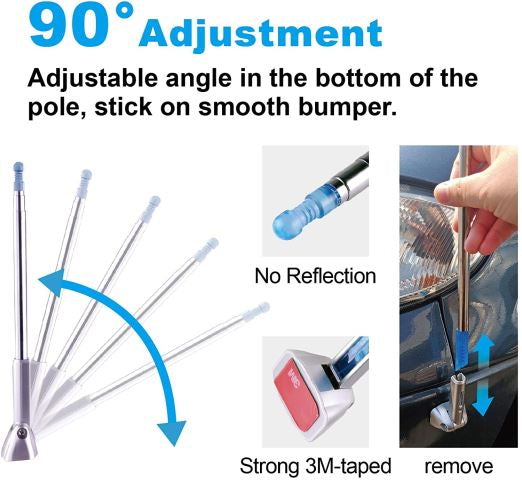 LED Corner Antenna Bumper Pole Safety Guard For Universal Car Van