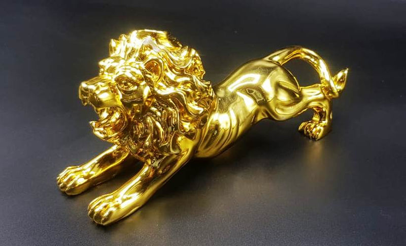 LION Roar Style Sleek Design Gold Decoration Piece