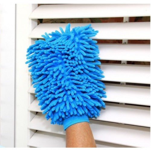 HEMEN Car Microfiber Cleaning dusting Microfiber Wash Mitt Gloves Blue 1 Pc