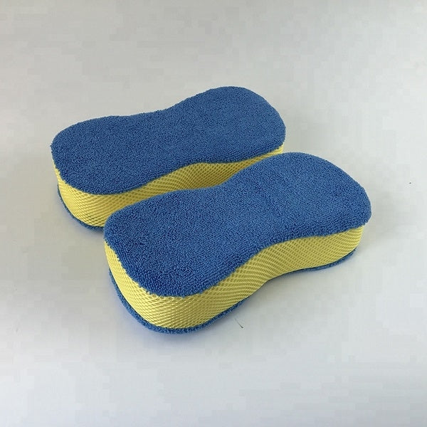 Microfiber Cloth And Mesh Fabric Car Washing Cleaning Sponge 1 Pc